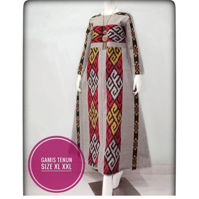 Gamis Tenun Ikat longdress Tenun ATBM 08