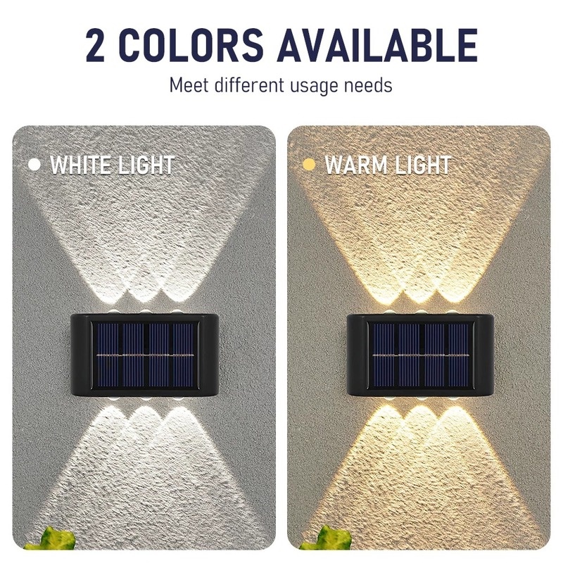 Lampu Dinding 6 LED 2 Warna Tenaga Surya Tahan Air Untuk Taman