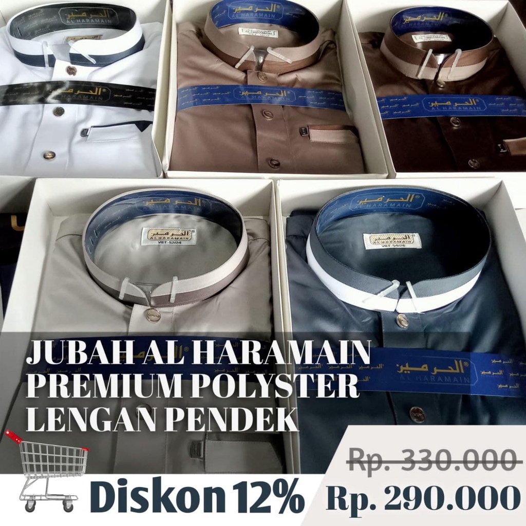 Jubah Al Haramain Polyster  Premium Lengan Pendek