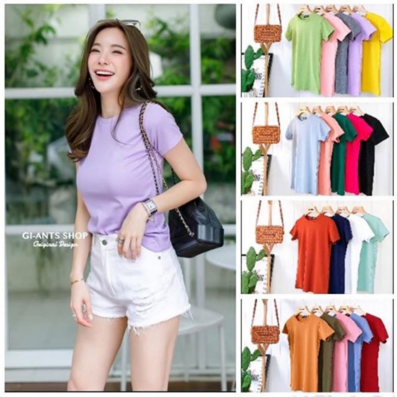 ONECK Lengan Pendek Kaos Oblong Polos Basic / Kaos Polos / T-shirt / Atasan Pakaian Wanita murah