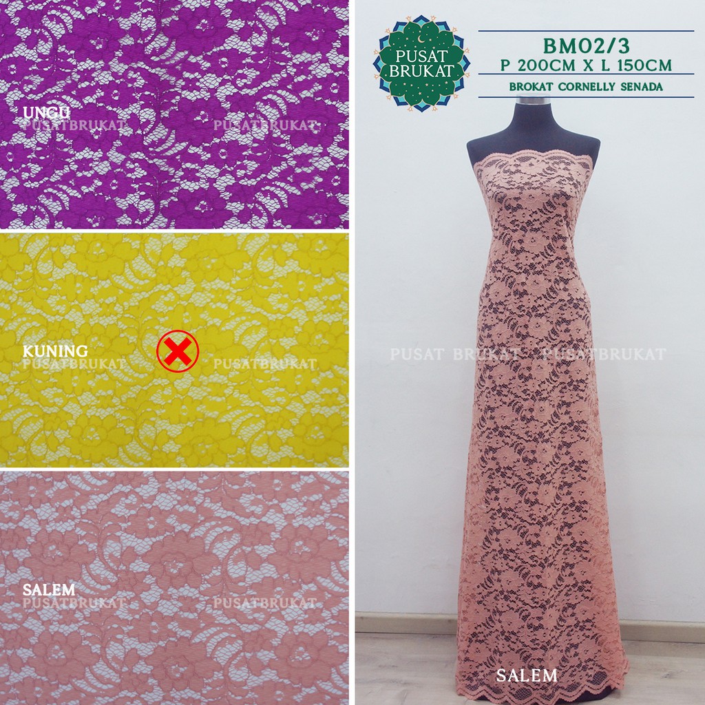 KAIN BROKAT JAQUARD CORNELLY / CORNELI - BM02/3 -  P200CM X L150CM [harga utk per 2m]