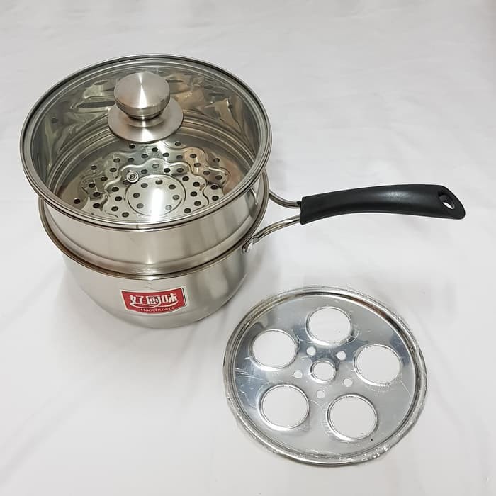 Panci Milkpot with Steamer 18 cm / Panci Kukus 2 susun 18 cm