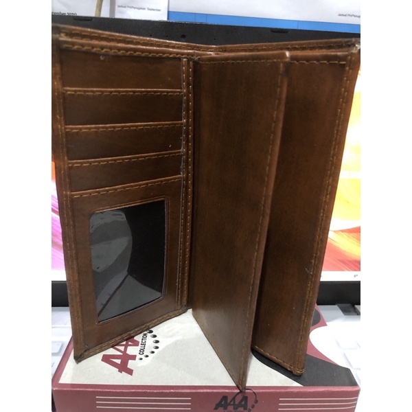 Dompet Pria Panjang dan Tanggung Lipat Dua Bahan PU Premium