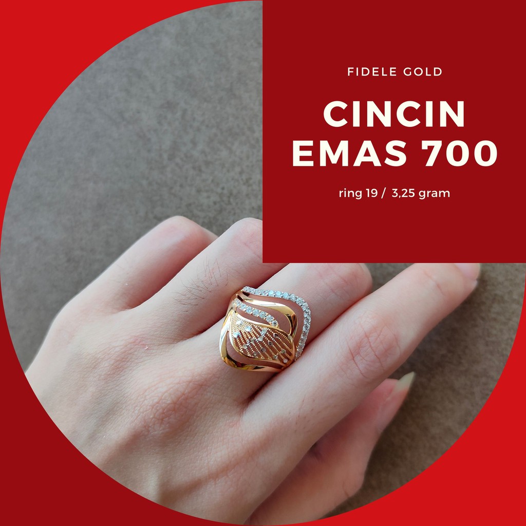 Cincin Emas 700 Besar Fashion Ukuran 19 Besar Size Kado Istri Teman Emas Asli Shopee Indonesia