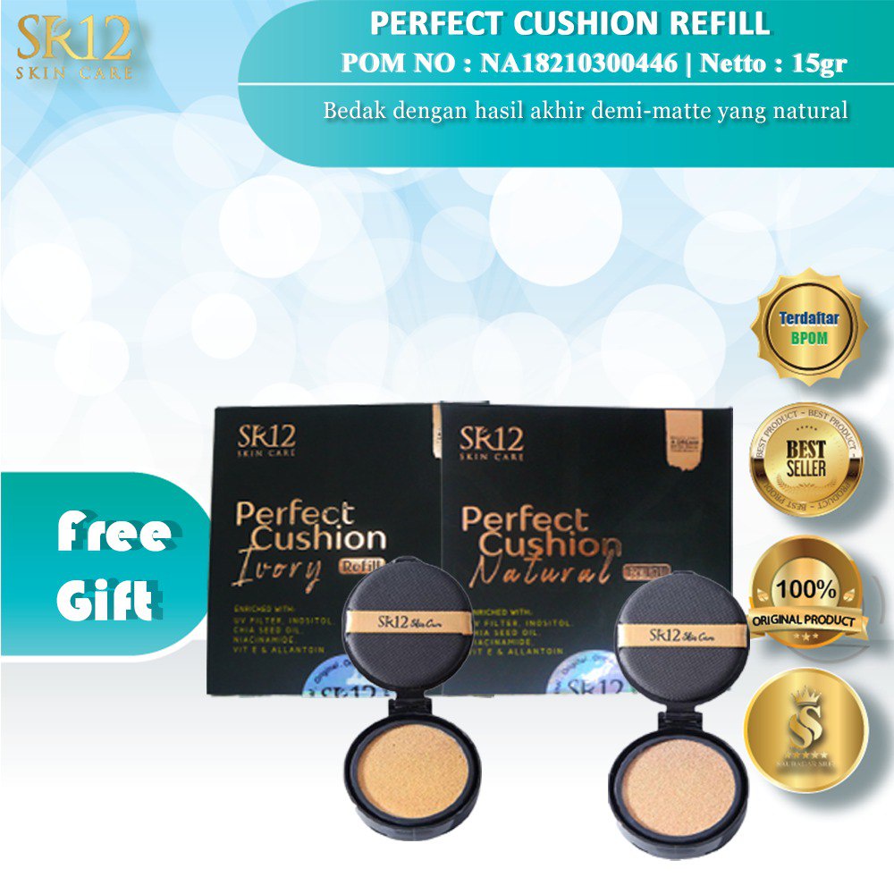 Perfect cushion refil Sr12 Menutup bekas jerawat Bedak padat Menyempurnakan tampilan make up