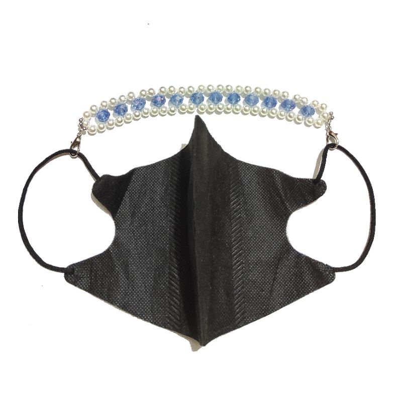 Konektor Masker Hijab Mask Connector Laura Crystal Diamond Pearl Series Glamour Luxury Strap Anyam Kristal Mutiara Korea
