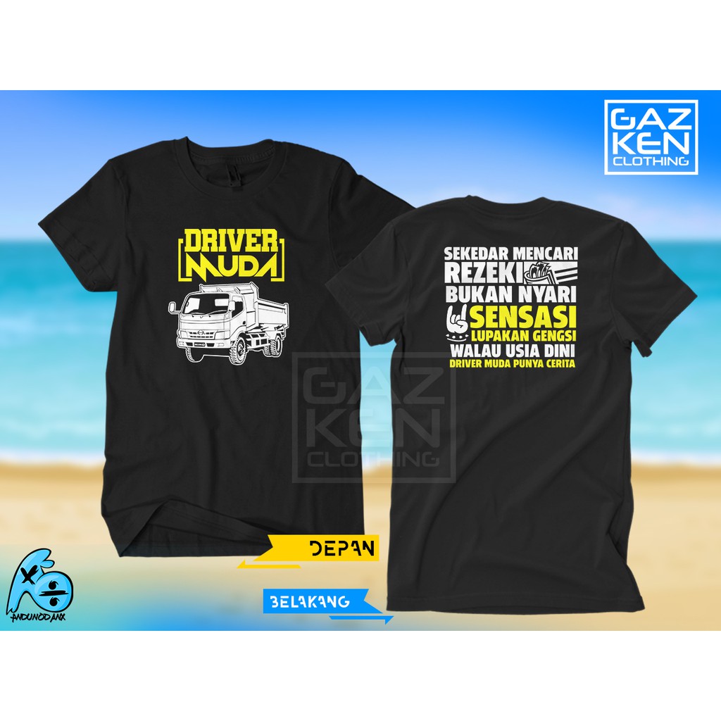 Kaos Baju Driver Muda Hino Sekedar Mencari Rezeki Bukan Sensasi Supir Truk Pickup Indonesia