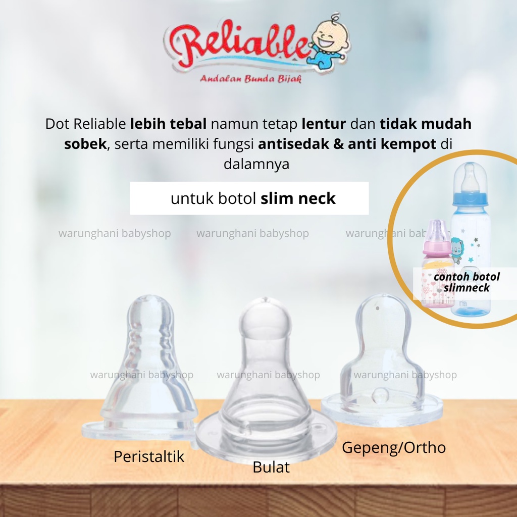 Karet Dot Nipple Silicon Botol Susu Bayi Reguler Dot Bulat Reliable