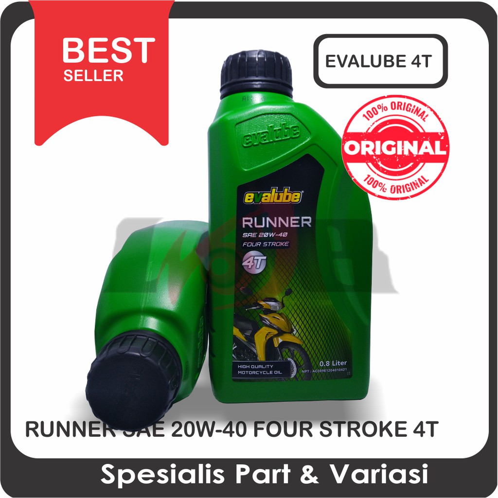 Evalube 4T Running Oli Mesin Motor Bebek Universal Oil 4 Tax Botol 800ml