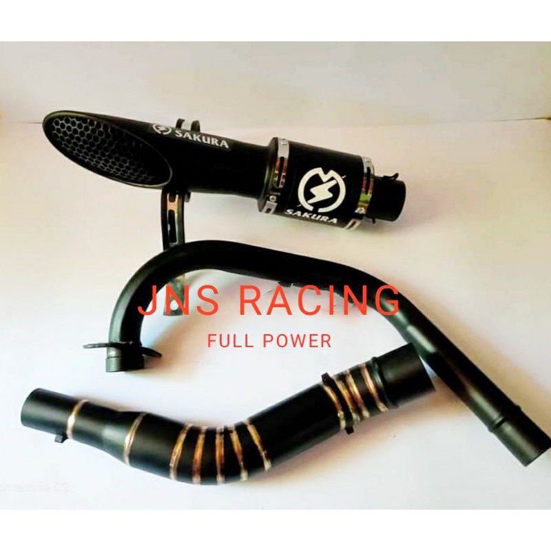 KNALPOT SAKURA FULL BLACK CB 150R VIXION SONIC MX KING CBR 150R XABRE GSX R150 SATRIA FU R15 MT15