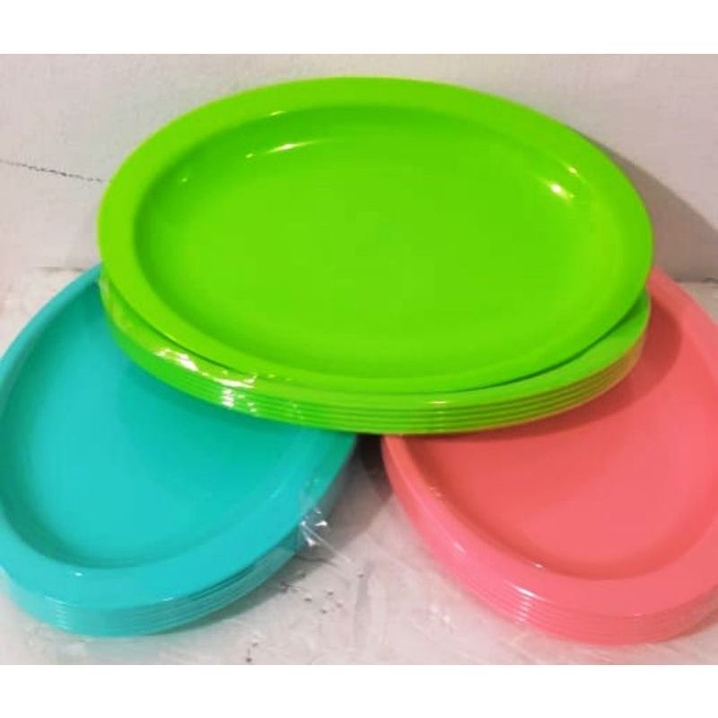 PIRING OVAL PLASTIK / PIRING SAJI OVAL PLASTIK TEBAL