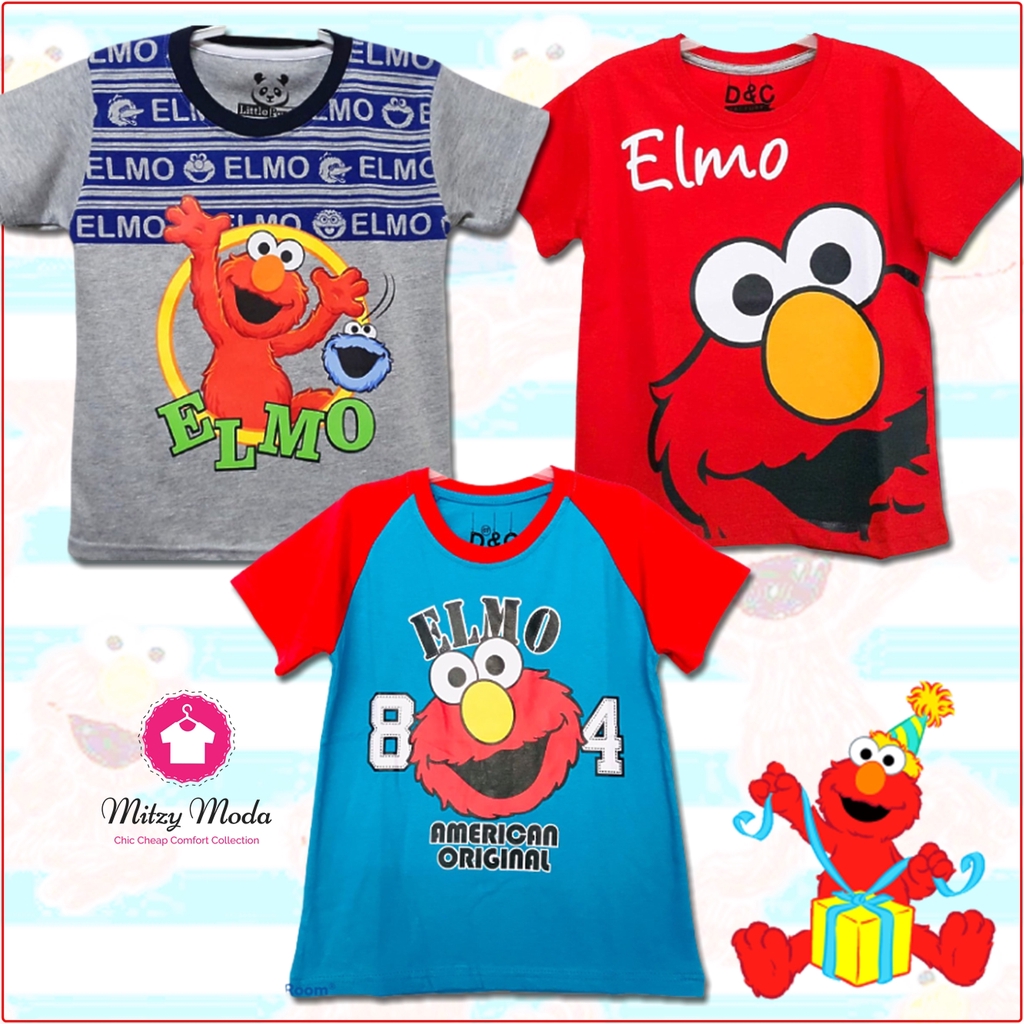 Baju Kaos Anak Kartun Elmo Street Smart 1 10 Tahun Kaos Santai