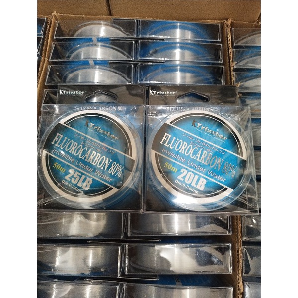 senar pancing trixter fluorocarbon 80% 50m