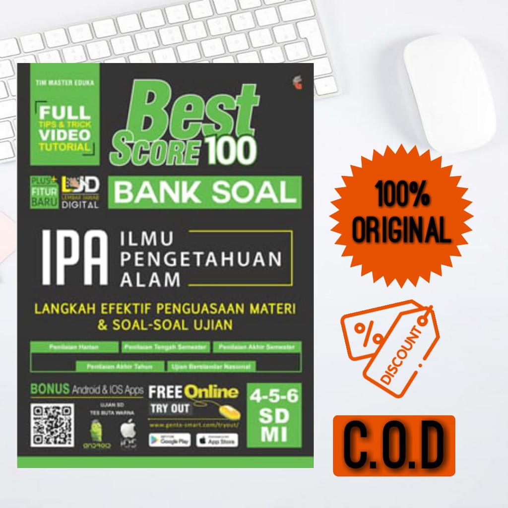 BUKU SOAL SD : BEST SCORE 100 BANK SOAL IPA SD KELAS 4 5 6