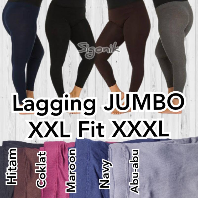 Legging Lejing Leging Panjang JUMBO Jersey Spandex Big Size XXL XXXL Leggings