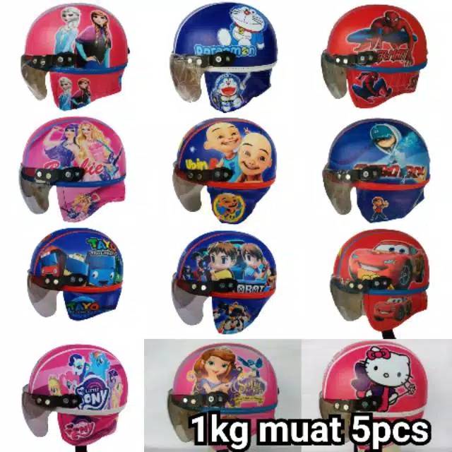 Promo termurah helm anak chip sinchan motif karakter bukan bogo centro double visor