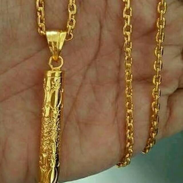 Liontin + kalung lapis emas 24k