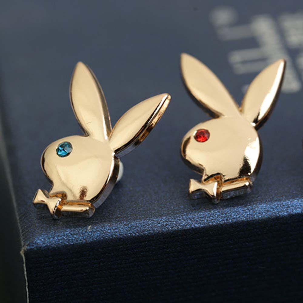 Bros Pin Bentuk Kelinci Warna Gold Silver Aksen Kristal Berlian Imitasi Untuk Dasi Pria