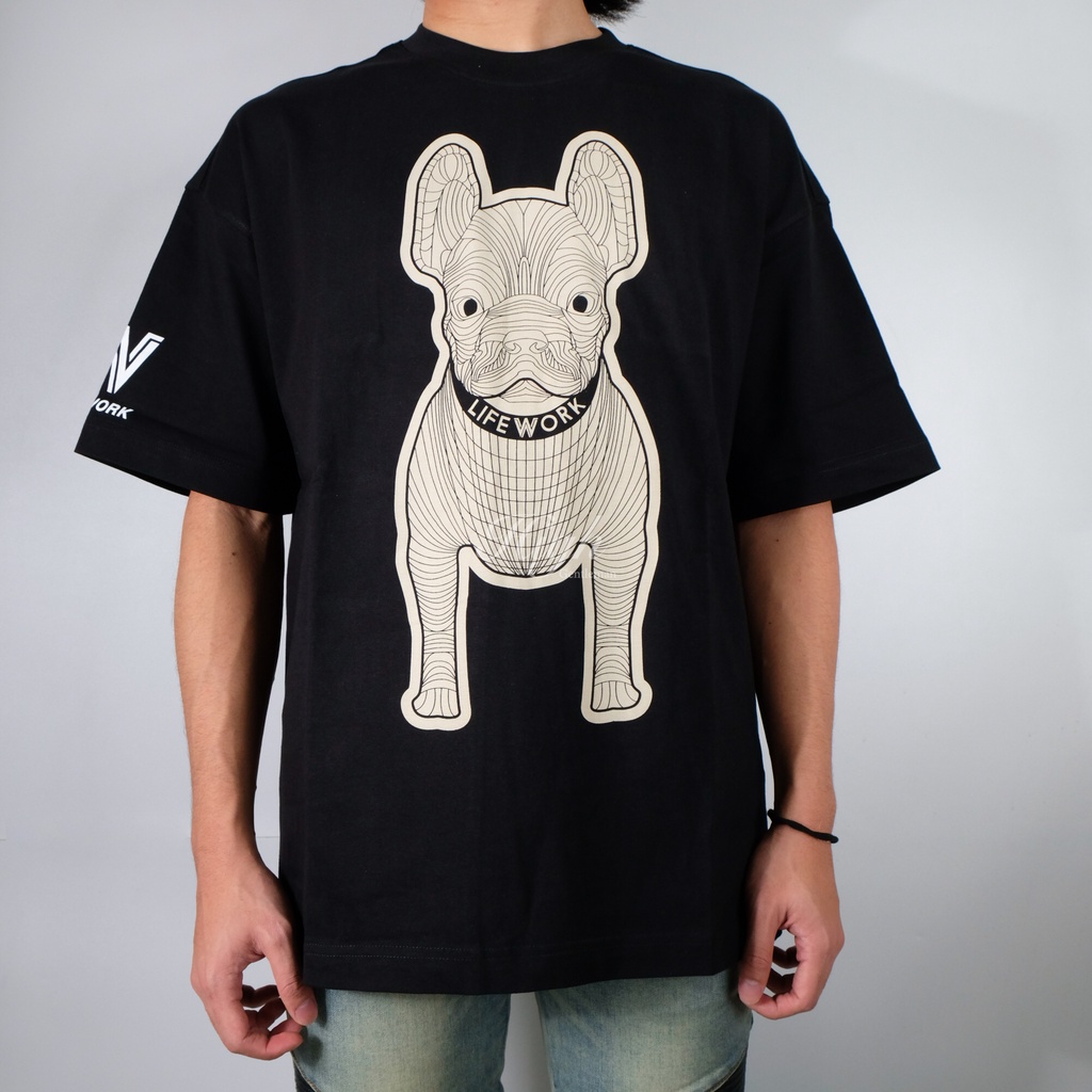 Lifework Silket LA Dog Oversize Tee Black 100% Original