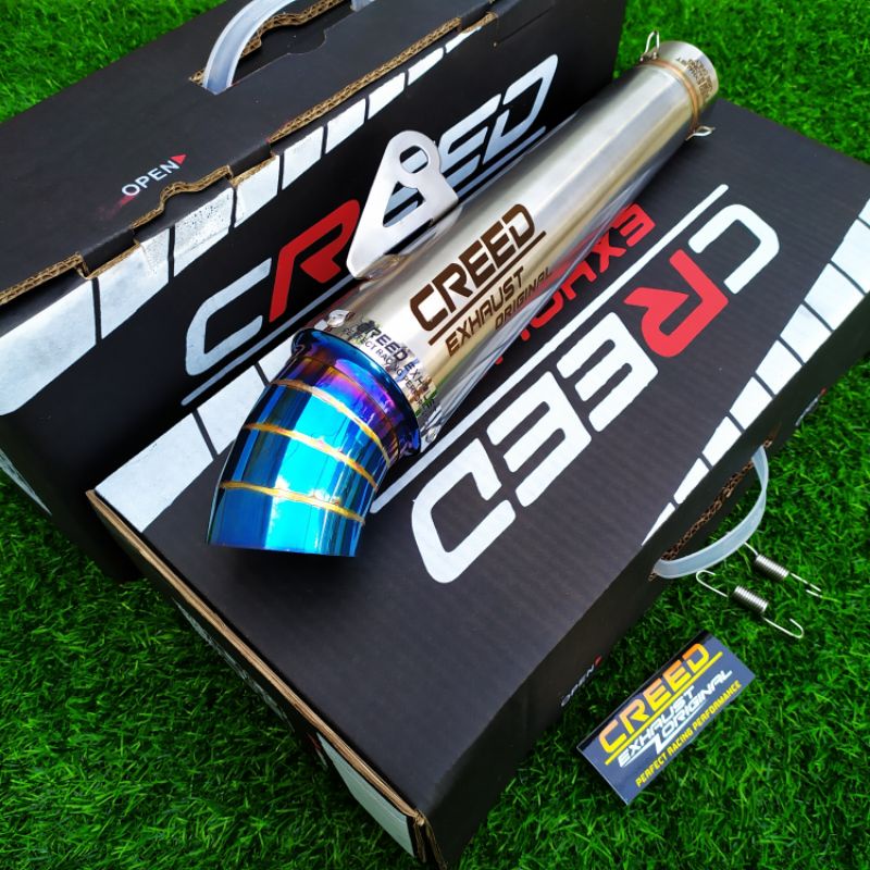 (100% Original creed Exhaust)knalpot racing Universal 51mm Inlet silincer only creed exhaust
