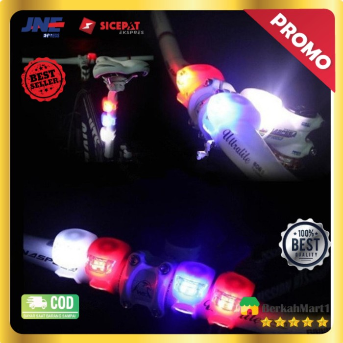 Lampu Sepeda LED Slicon Waterproof 1 PCS Merah