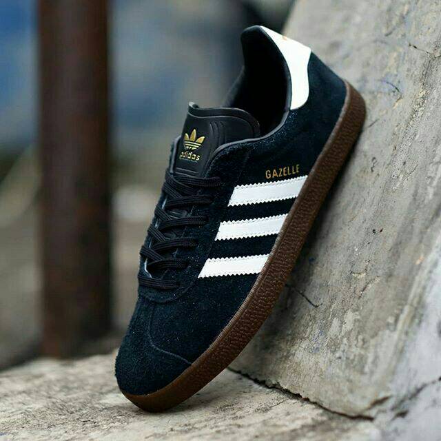 adidas gazelle black and gum