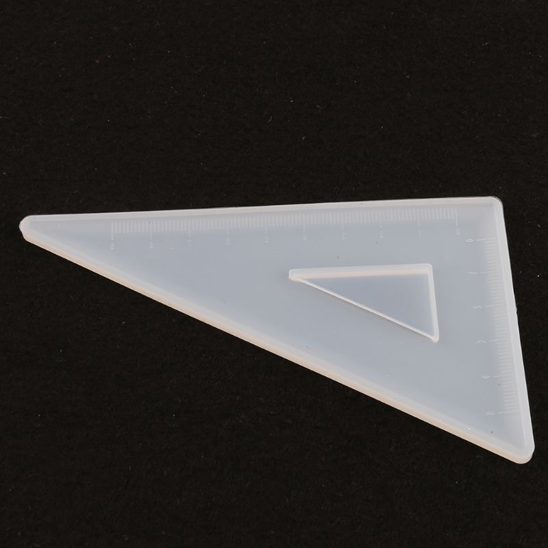 SIY  4 Shapes Silicone Resin Ruler Molds Straignt Square Triangular Rulers Protractor