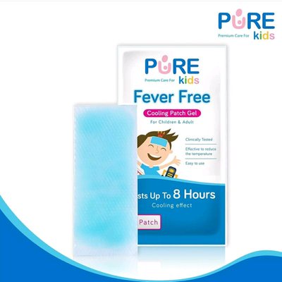 Pure Kids Fever Free Obat Demam Anak 1 patch Pure Kids / Pure Baby Fever Free / Plester Penurun Panas / Cooling Patch Gel Demam 1 Patch