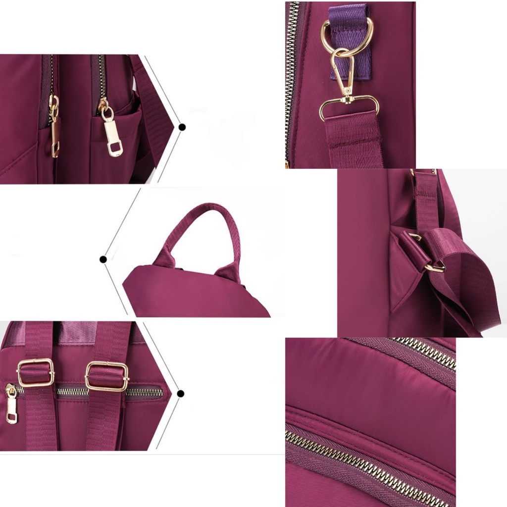 TAS RANSEL WANITA ANTI AIR BACKPACK PUNGGUNG UNGU ZABENA TA642P3 IMPORT GENDONG SEKOLAH KULIAH KERJA PREMIUM REMAJA KOREA BRANDED BATAM