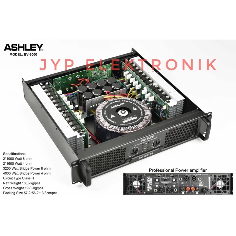 POWER AMPLIFIER ASHLEY EV 3000 / EV3000 / EV-3000 NEW ORIGINAL