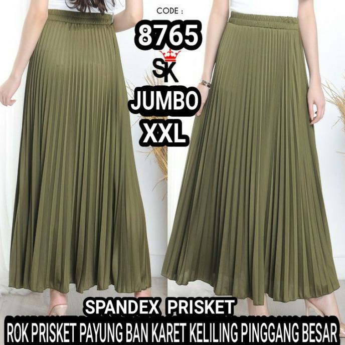 Rok plisket jumbo premium/rok plisket payung Jumbo terbaru kekinian