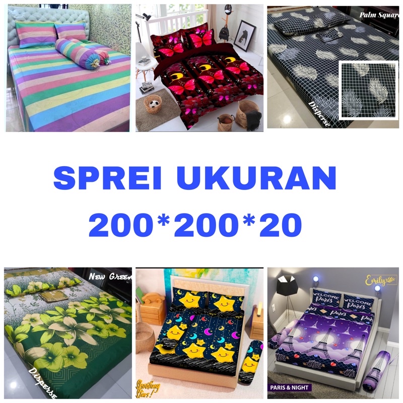 SPREI UKURAN 200X200 BUNGA SEPRAI KING JUMBO SEPREI MURAH SEPRAI SUPERKING SPRAI HOMEMADE