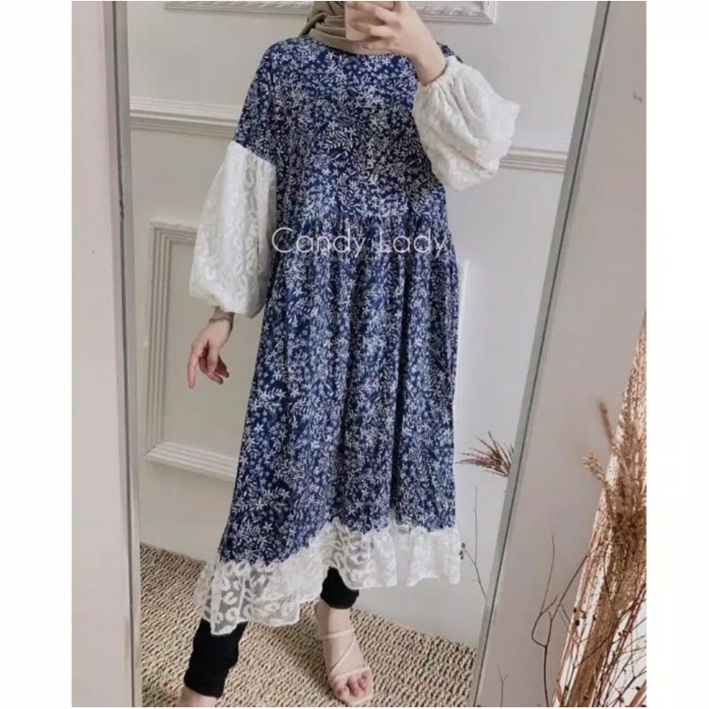 Giayu Tunik TERMURAH BAHAN KOMBINASI BROKAT