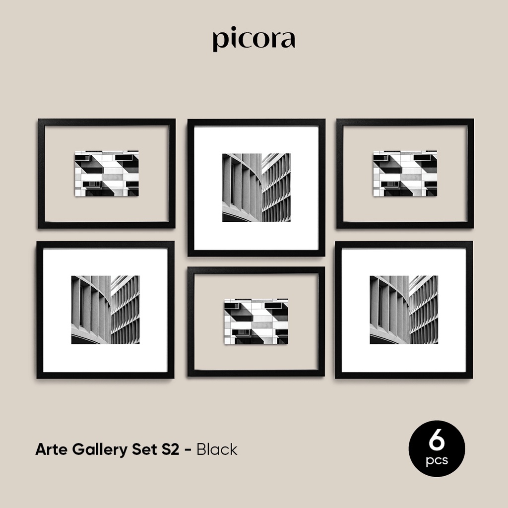 PICORA ARTE Gallery Set S2-Frame Pigura Bingkai Foto Dinding-6pcs