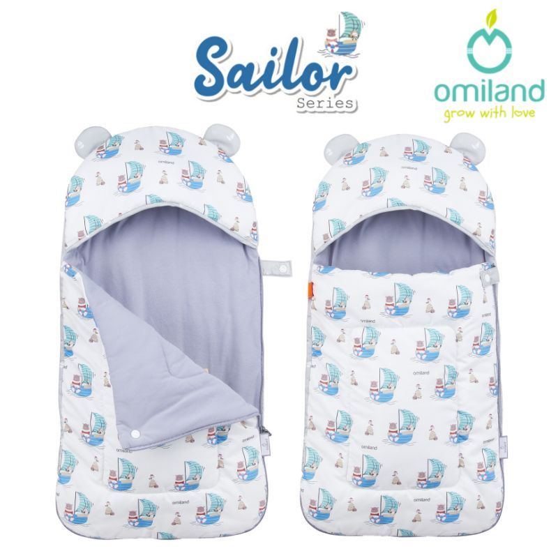 omiland selimut bayi sailor/sloth series