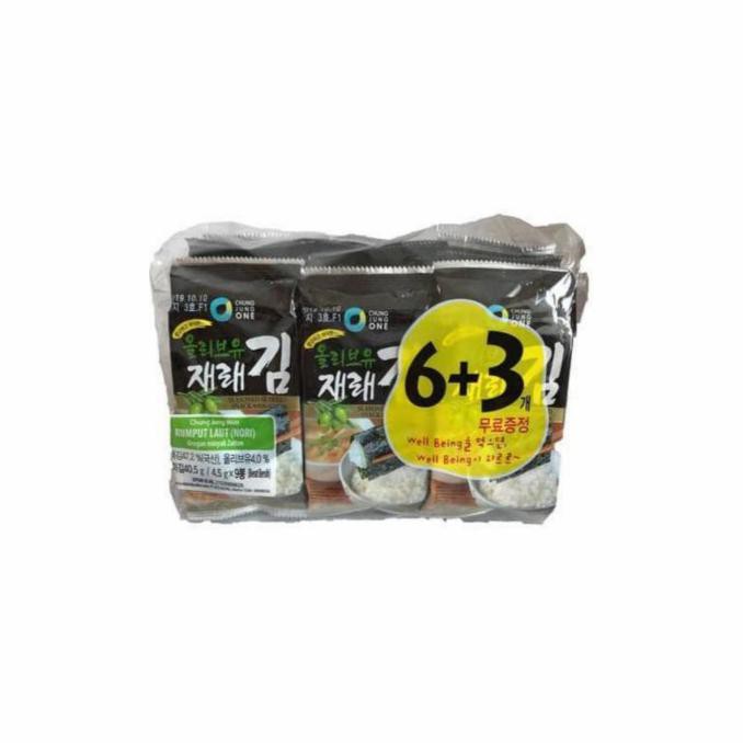 

Hot Item Rumput Laut Chung Jung One Nori Korea 6+3 / Seaweed Olive Oil Korea !