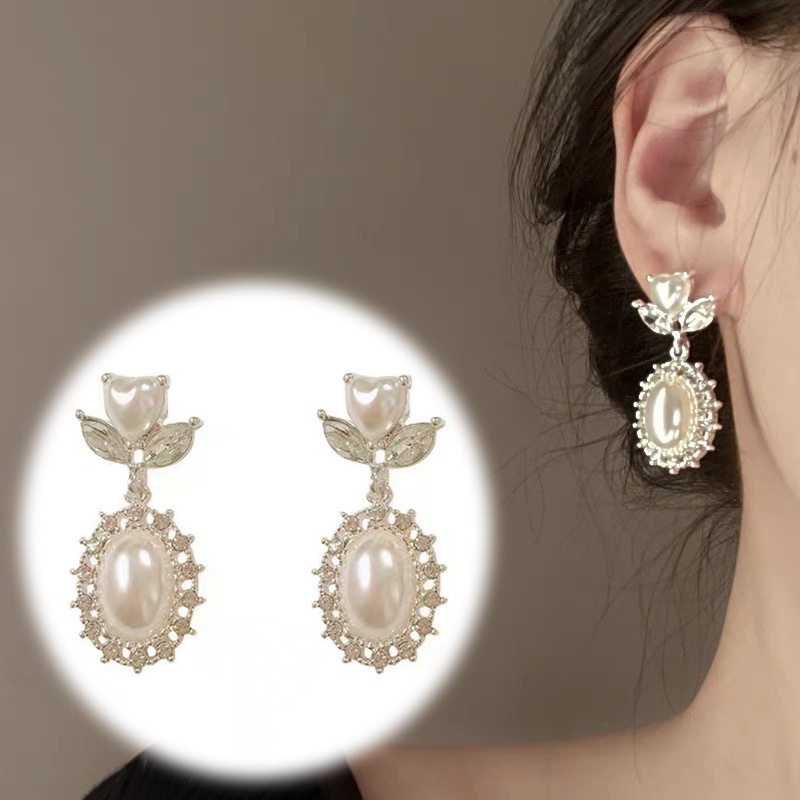 Anting Mutiara Zircon Gaya Retro