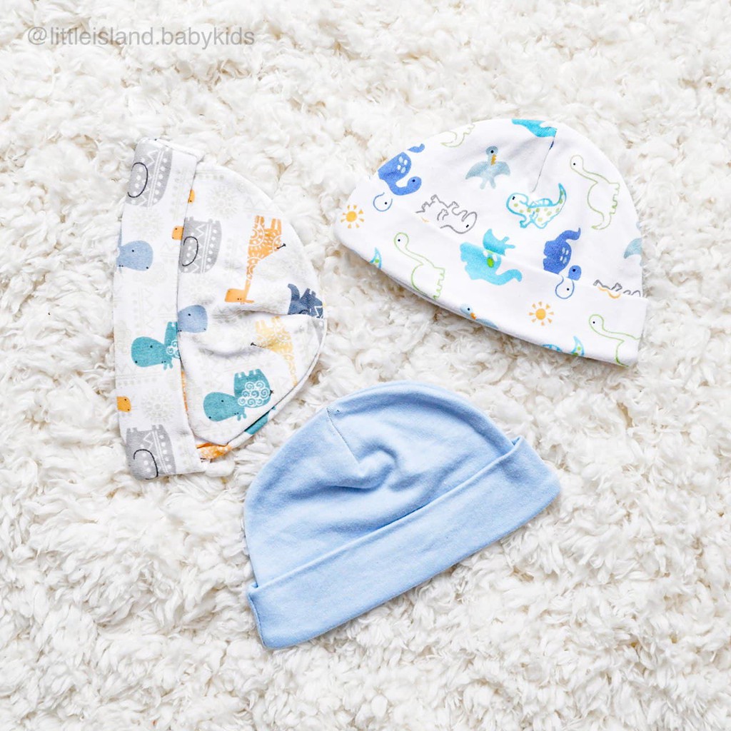 LID9020 Boys/ Girls 3 in 1 Topi Kupluk Bayi Soft &amp; Comfortable Cotton