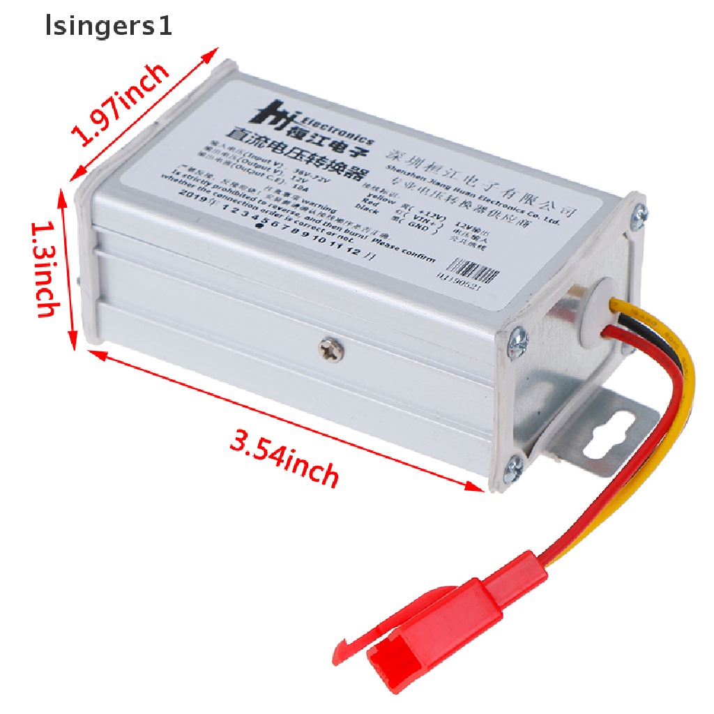 (lsingers1) Adapter Konverter DC 36V-72V Ke 12V-10A 120W Untuk Baterai Mobil Elektrik