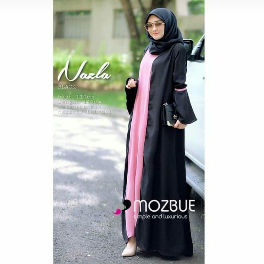 Ready  NAZLA MAXY hijau PR001 , Ready Baju Maxy Dress Muslim Murah Terbaru  Murah