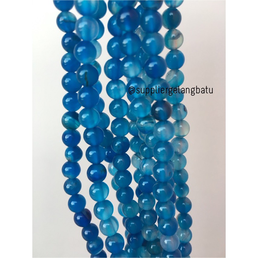 6mm aquamarine kilap grade natural aksesoris korea gelang kalung batu beads supplier aksesoris craft