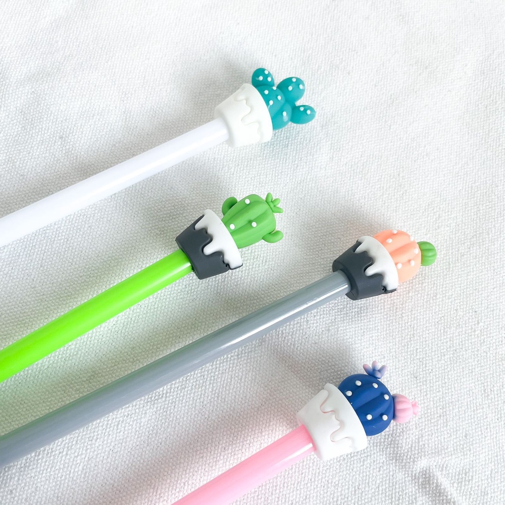 PULPEN GEL KAKTUS IMUT LUCU PEN GEL CACTUS WARNA UNIK IMPOR QUALITY BOLPEN UNIK KARAKTER HARGA MURAH-2