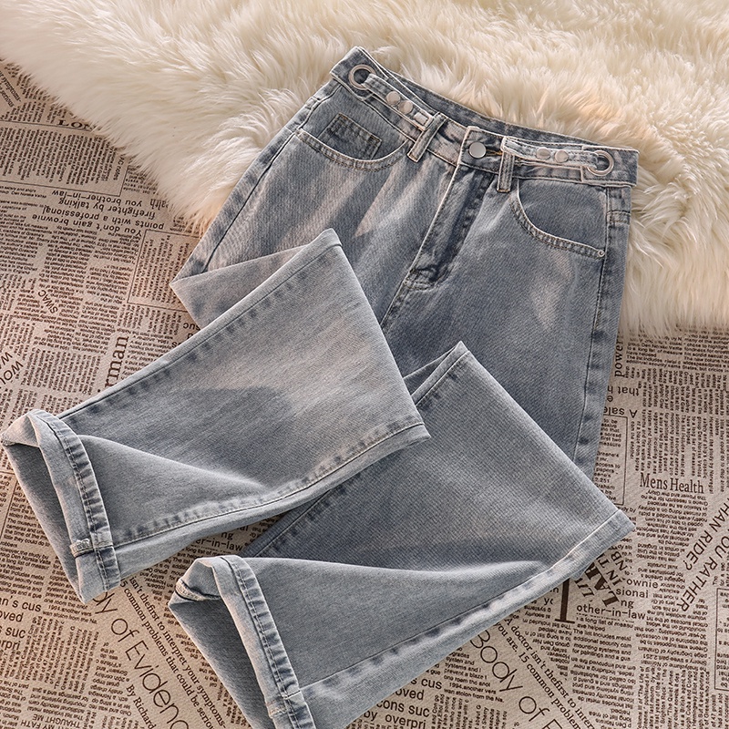 New high waist murah  boyfriend straight korean style celana jeans panjang wanita kulot