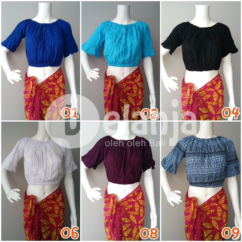 Baju Atasan Karet Lengan baju atasan kaos wanita crop top