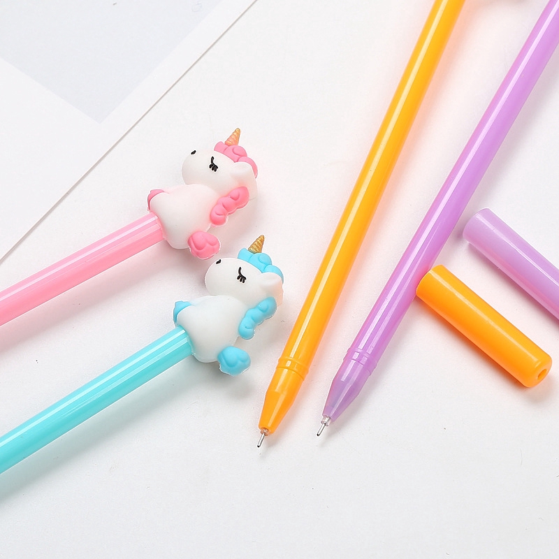 Pulpen Silikon Korea Bentuk Unicorn Lucu Warna Warni untuk Hadiah Pelajar