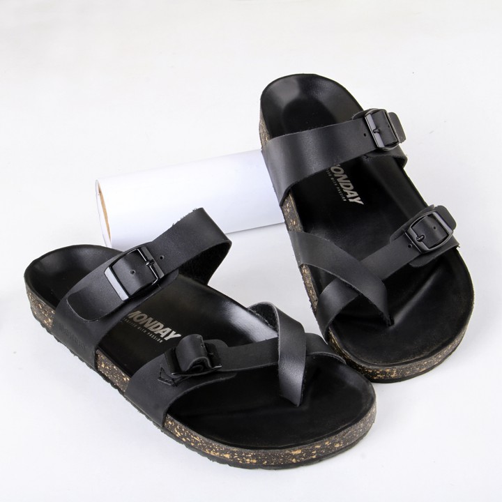 JACK BLACK - Sendal Jepit Kulit Original Santai Kasual Cowok Sandal Pria Original