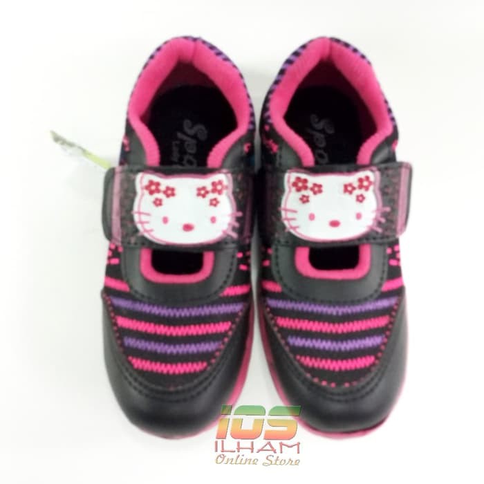 Sporty Hello Kitty LB/BR Sepatu Anak Perempuan Size 26-35 Hitam Pink