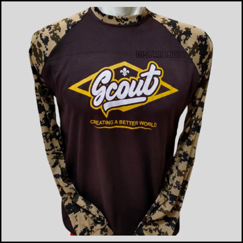 GROSIR!!KAOS SCOUT PRAMUKA KAOS REGLAN VARIASI TANGAN PANJANG MURAH