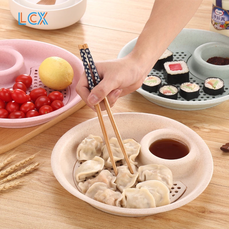 LCX Piring Pangsit / Dumpling plate  Dumpling Tirisan ​2 Lapis Dimsum Plate Wadah Sushi VS-72