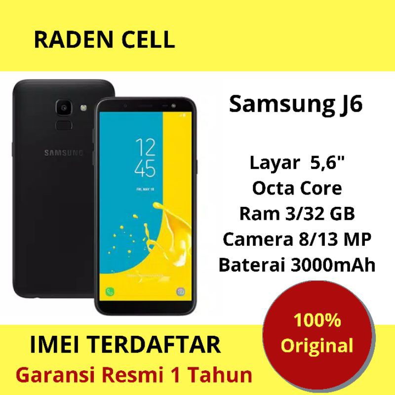 Samsung J6 Ram 3/32 GB Handphone Android 4G LTE Murah HP Android 4G LTE Murah HP 4G Murah Resmi